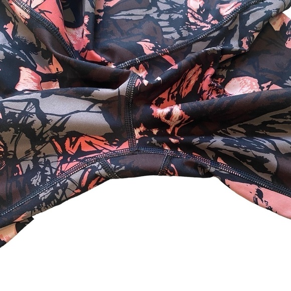 Lululemon Wunder Under Pant (Hi-Rise) Legging in Paint Storm Black / Coral Sz 4 - Picture 8 of 11